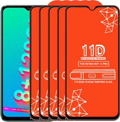 Qyist Edge To Edge Tempered Glass for Infinix Hot 12 Pro(Pack of 5)