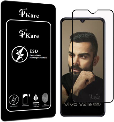 iKare Edge To Edge Tempered Glass for Vivo V21E(Pack of 1)