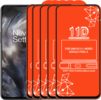 Qyist Edge To Edge Tempered Glass for FOR SAM A51, ONEPLUS NORD, GOOGLE PIXEL 6(Pack of 5)
