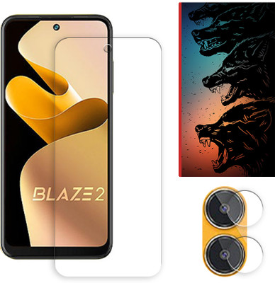 ARBAN Edge To Edge Tempered Glass for Lava Blaze 2 4G Tempered Screen Protector | Anti-Scratch | Edge to Edge Full Coverage | 9H Hardness ( 1 FRONT SCREEN GUARD + 1 CAMERA LENS PROTECTOR + 1 FREE BACK EMBOSSED SKIN061 )(Pack of 1)