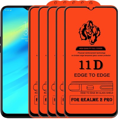 HIE POWER Edge To Edge Tempered Glass for Realme 2 Pro([ 9H Tempered Glass, With Installation Kit ]-11D-Pack of 5)(Pack of 5)