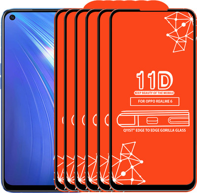 Qyist Edge To Edge Tempered Glass for Realme 6(Pack of 6)