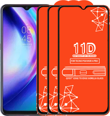 Qyist Edge To Edge Tempered Glass for Tecno Pouvior 4 Pro(Pack of 3)