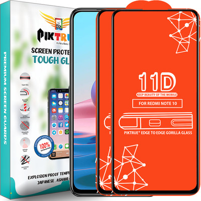 PikTrue Edge To Edge Tempered Glass for Redmi Note 10(Pack of 2)