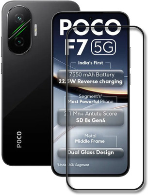 NKCASE Edge To Edge Tempered Glass for Poco F7 5G, POCO F7 5G(Pack of 1)