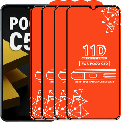 Qyist Edge To Edge Tempered Glass for Poco C50(Pack of 4)