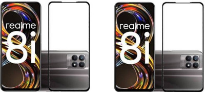 DMJHP Edge To Edge Tempered Glass for Realme 8i(Pack of 2)