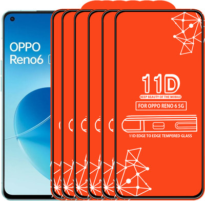 Qyist Edge To Edge Tempered Glass for Oppo Reno 6 5G(Pack of 6)