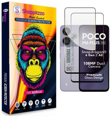 Shoppitzzo Edge To Edge Tempered Glass for Poco M6 Plus (6.79 Inch)(Pack of 2)