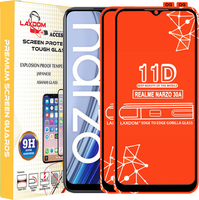 Laxdom Edge To Edge Tempered Glass for REALME NARZO 30A(Pack of 2)