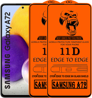 CYOR Edge To Edge Tempered Glass for SAMSUNG A72(Pack of 2)
