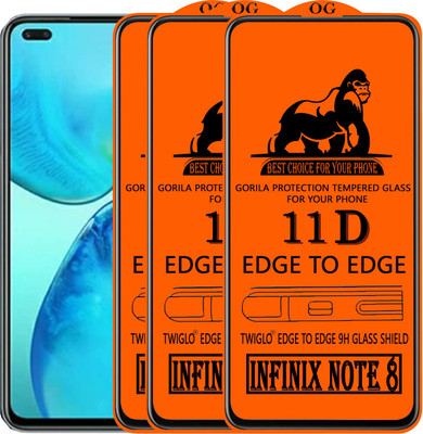 TWIGLO Edge To Edge Tempered Glass for INFINIX NOTE 8(Pack of 3)