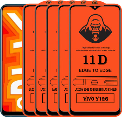 Laxdom Edge To Edge Tempered Glass for VIVO Y12G(Pack of 5)
