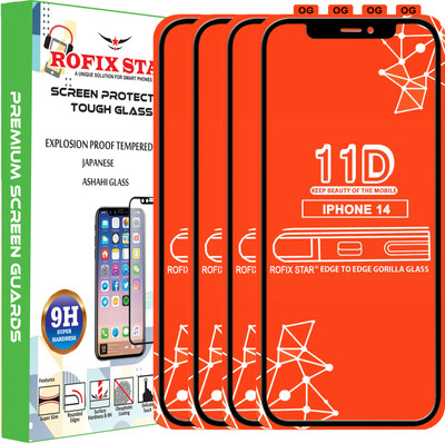 Rofix star Edge To Edge Tempered Glass for APPLE IPHONE 14(Pack of 4)
