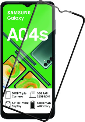 HUPSHY Edge To Edge Tempered Glass for SAMSUNG Galaxy A04s(Pack of 1)