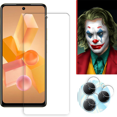 SOMTONE Edge To Edge Tempered Glass for Infinix Hot 40 4G FRONT Tempered Glass Screen Protector | Anti-Scratch | Edge to Edge Full Coverage | 9H Hardness ( 1 FRONT SCREEN GUARD + 1 CAMERA LENS PROTECTOR + 1 FREE BACK EMBOSSED SKIN026 )(Pack of 1)