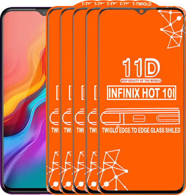 TWIGLO Edge To Edge Tempered Glass for INFINIX HOT 10I(Pack of 5)