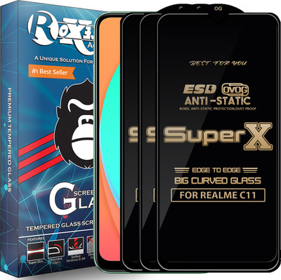 Roxel Edge To Edge Tempered Glass for REALME C11(Pack of 3)