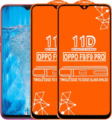 TWIGLO Edge To Edge Tempered Glass for Oppo F9(Pack of 2)