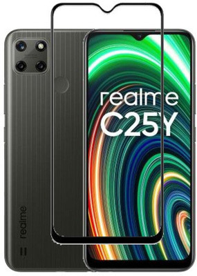 DMJHP Edge To Edge Tempered Glass for Realme C25Y(Pack of 1)