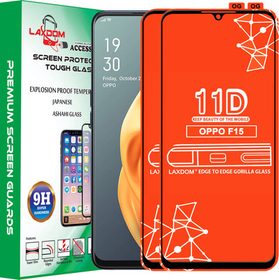 Laxdom Edge To Edge Tempered Glass for OPPO F15(Pack of 2)