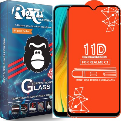 Roxel Edge To Edge Tempered Glass for Realme C3(Pack of 1)