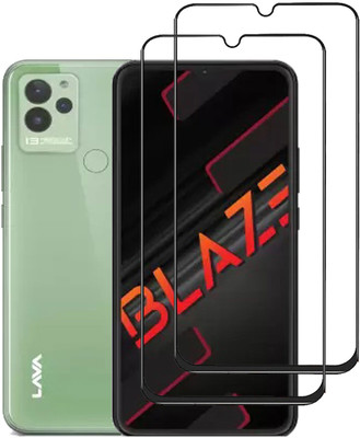 INFINITYWORLD Edge To Edge Tempered Glass for Lava Blaze(Pack of 2)