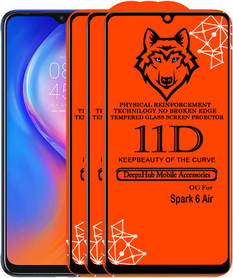 CRodible Edge To Edge Tempered Glass for Tecno Spark 6 Air(Pack of 3)