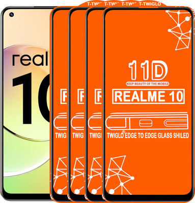 TWIGLO Edge To Edge Tempered Glass for REALME 10(Pack of 4)