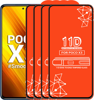 Qyist Edge To Edge Tempered Glass for Poco X3(Pack of 4)