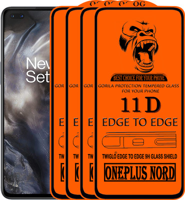 TWIGLO Edge To Edge Tempered Glass for ONEPLUS NORD(Pack of 4)