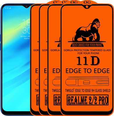 TWIGLO Edge To Edge Tempered Glass for Realme 2(Pack of 4)