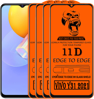 CYOR Edge To Edge Tempered Glass for VIVO Y31 2021(Pack of 4)