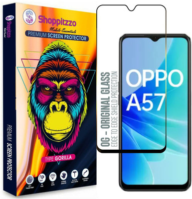 Shoppitzzo Edge To Edge Tempered Glass for Oppo A57s|A57 (6.56 Inch)**NeoShield**Millitary Grade-Anti Explosion-Tempered Glass/Full Screen Coverage-Edge to Edge/9H Hardness/With Easy Installation Kit(Pack of 1)