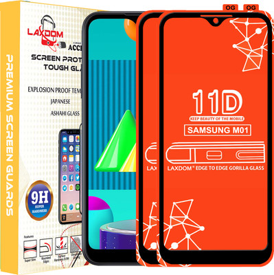 Laxdom Edge To Edge Tempered Glass for SAMSUNG GALAXY M01(Pack of 2)