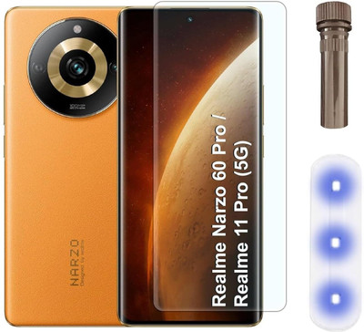 FLEXII Edge To Edge Tempered Glass for Realme Narzo 60 Pro / Realme 11 Pro / 11 Pro Plus / 12 Pro / 12 Pro Plus (5G) UV Tempered Glass Shield – Full HD Quality UV Tempered Glass Edge to Edge Screen Coverage with Easy Installation Kit(Pack of 1)