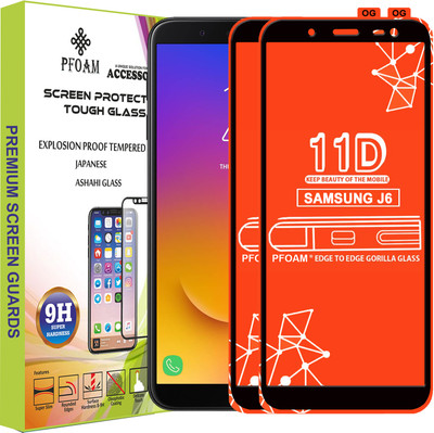 PFOAM Edge To Edge Tempered Glass for Samsung Galaxy J6(Pack of 2)
