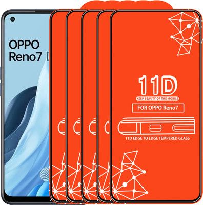 Qyist Edge To Edge Tempered Glass for Oppo Reno7(Pack of 5)