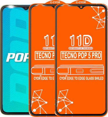 CYOR Edge To Edge Tempered Glass for TECNO POP 5 PRO(Pack of 2)