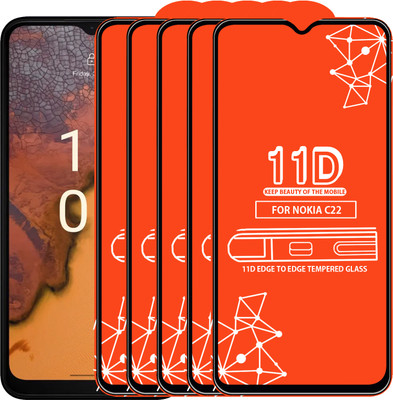 Roxel Edge To Edge Tempered Glass for Nokia C22(Pack of 5)