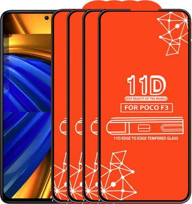 Qyist Edge To Edge Tempered Glass for Poco F3(Pack of 4)