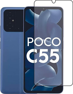 Caseline Edge To Edge Tempered Glass for POCO C55, mi 12C,Redmi 12C, REDMI 10C, REDMI 10, REDMI 10 POWER(Pack of 1)