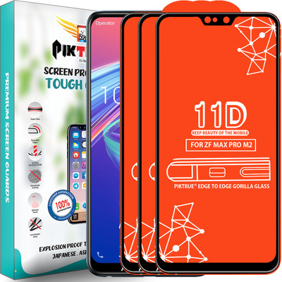 PikTrue Edge To Edge Tempered Glass for Asus Zenfone Max Pro M2(Pack of 3)