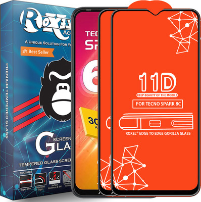 Roxel Edge To Edge Tempered Glass for Tecno Spark 8C(Pack of 2)