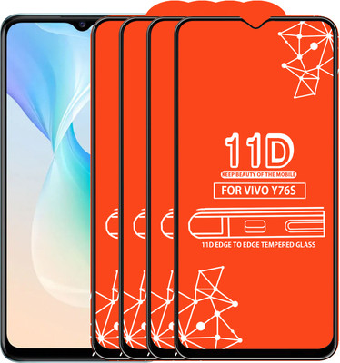 Roxel Edge To Edge Tempered Glass for Vivo Y76S(Pack of 4)