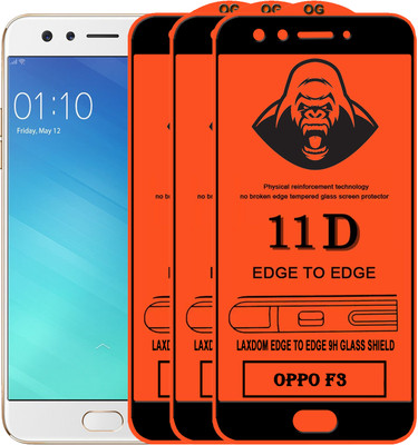 Laxdom Edge To Edge Tempered Glass for Oppo F3(Pack of 3)