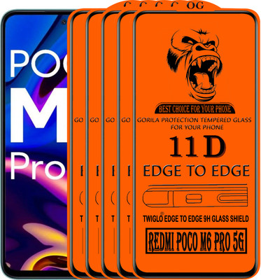 TWIGLO Edge To Edge Tempered Glass for REDMI POCO M6 PRO 5G(Pack of 5)
