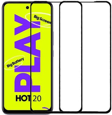 KMPERED Edge To Edge Tempered Glass for Infinix Hot 20 Play(Pack of 2)