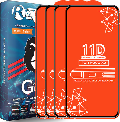 Roxel Edge To Edge Tempered Glass for Poco X2(Pack of 4)