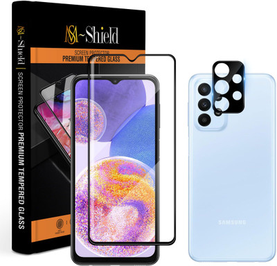 MS-Shield Edge To Edge Tempered Glass for Samsung Galaxy A23, With Camera Lens Protector(Pack of 1)
